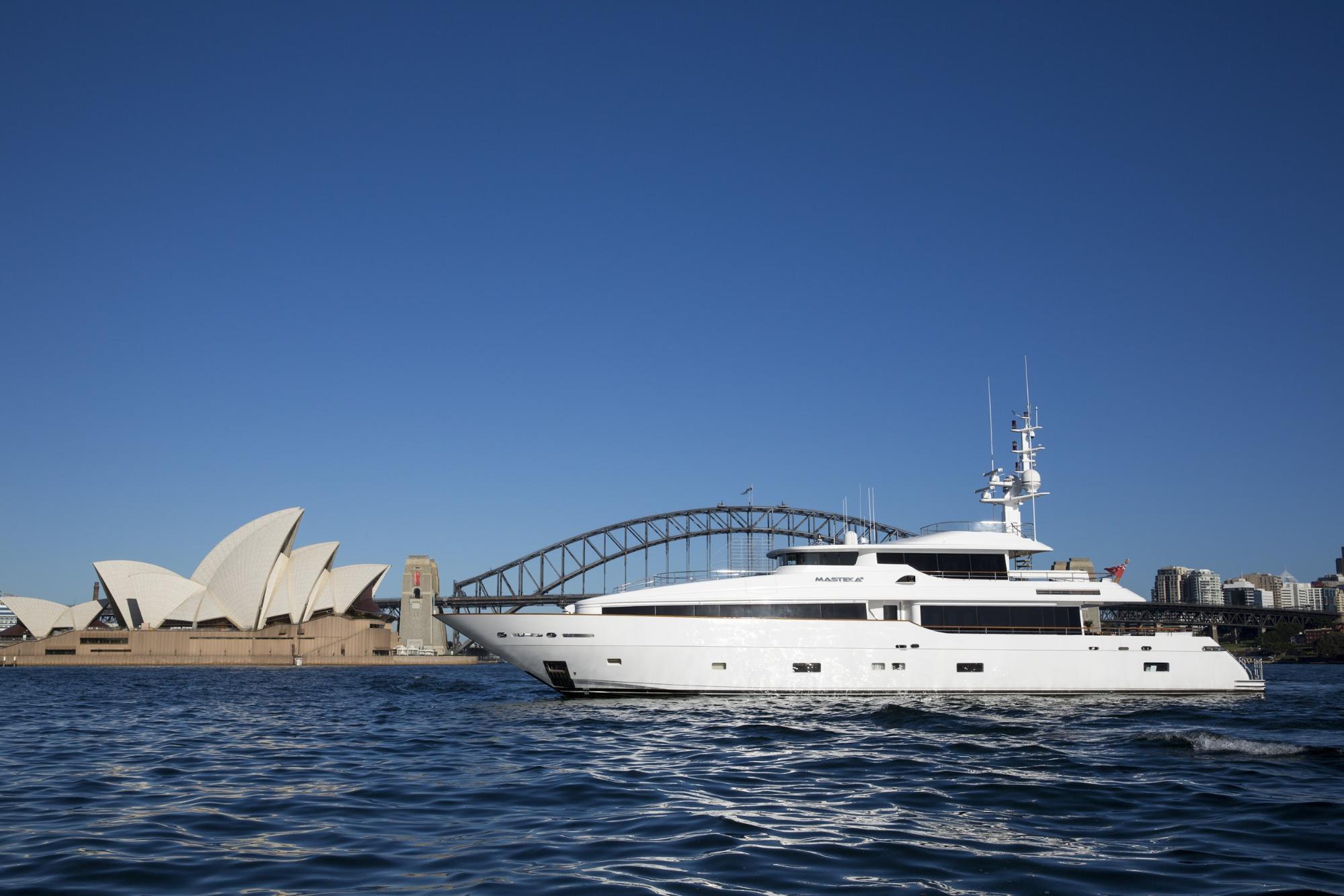 Climb aboard the superyacht Masteka and watch the excitement unfold in Sydney Harbour.